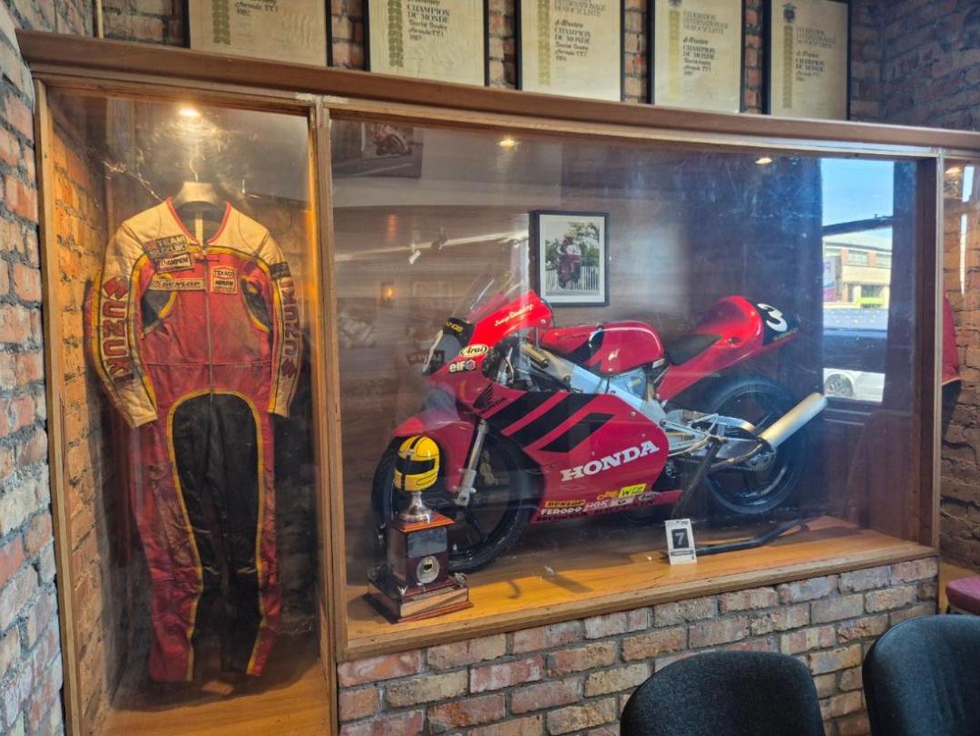 Racing Honda and leathers on show at Joey's Bar
