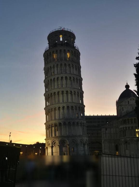 The tower at dusk