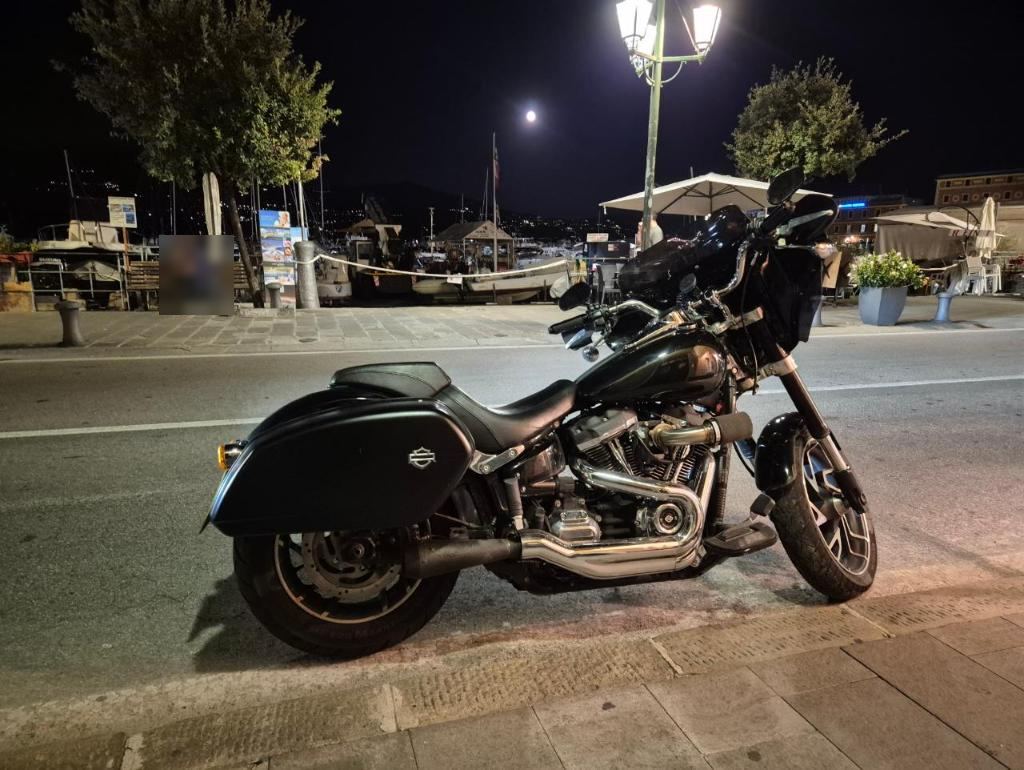 The bike on the front at night