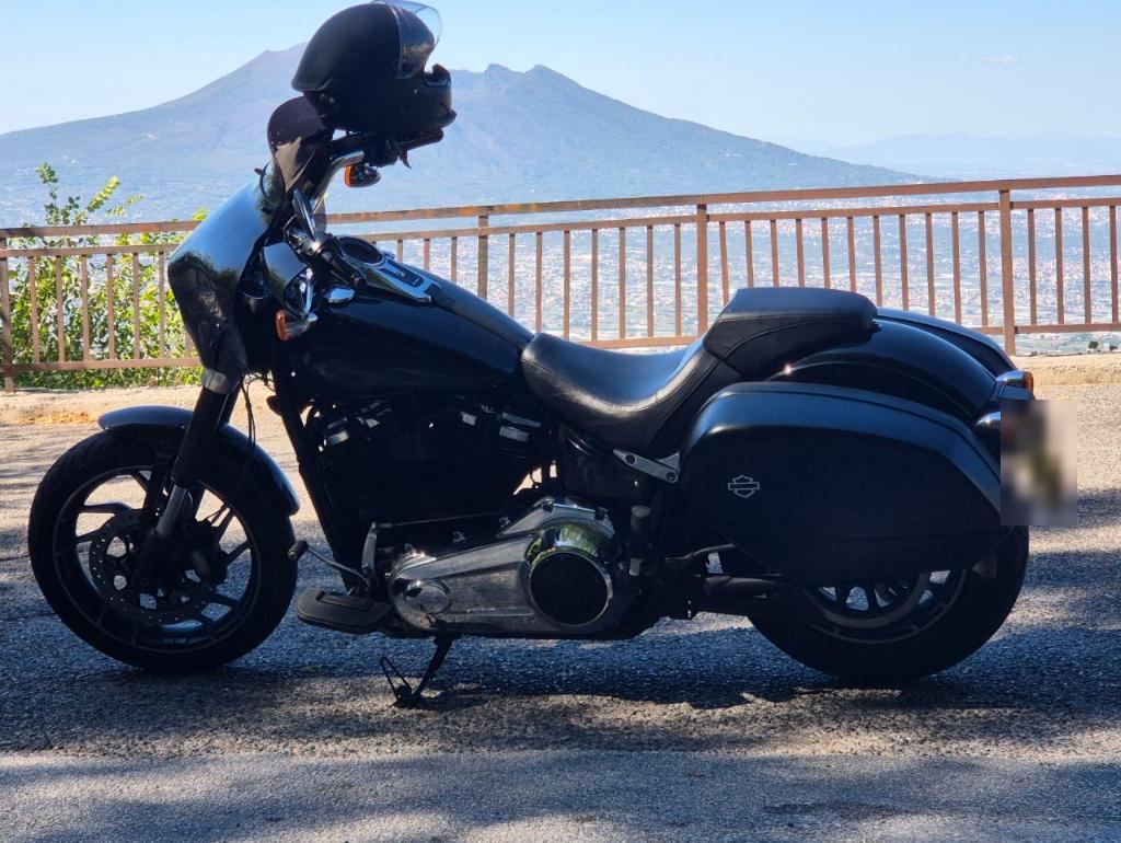 The bike with Vesuvius behind
