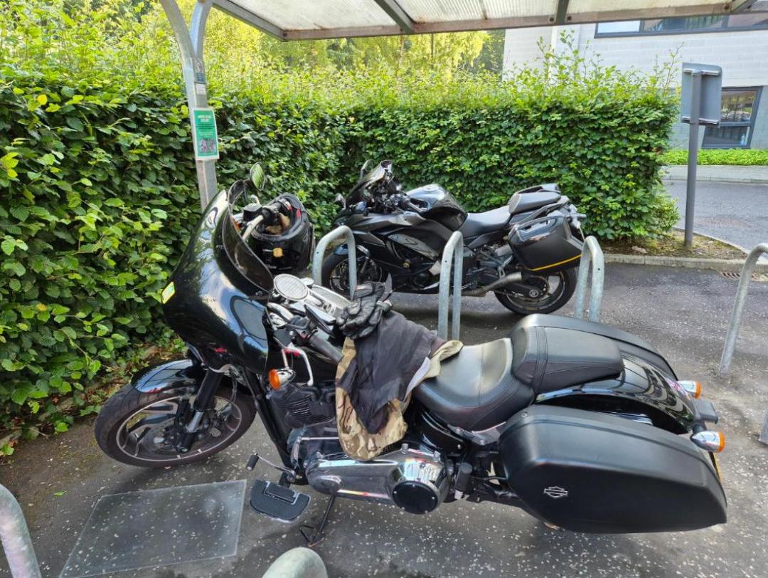The bikes parked up in the morning